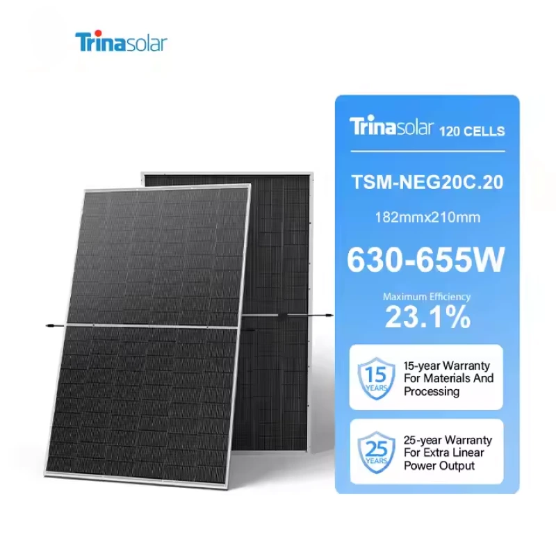Trina Solar Wholesale Vertex N-Type Solar TSM-NEG20C.20 655W Panneau solaire TRINA 1