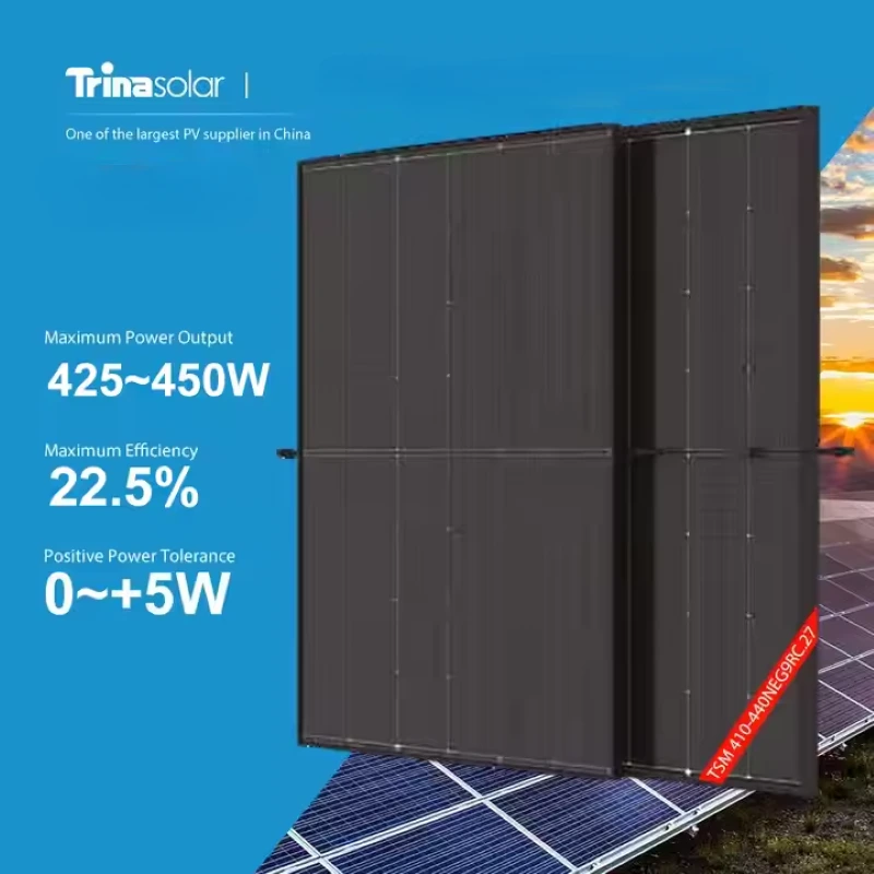 Alta efficienza Trina Solar Vertex S+ Mono Mono in vetro doppio 425-450W Pannello solare TopCon Bifacial N TopCon 1
