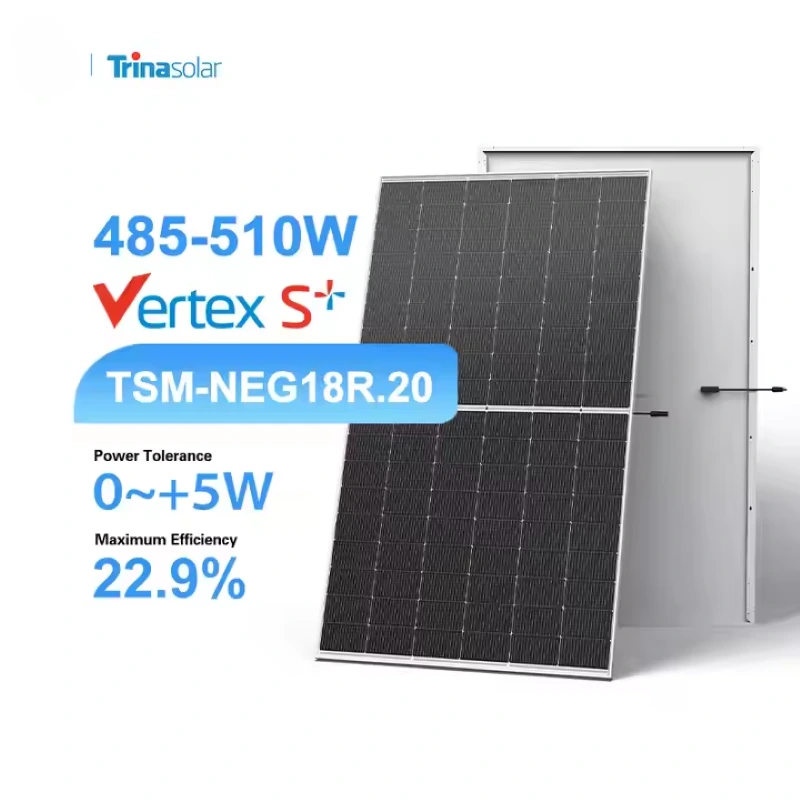 Оптовая цена Trina Solar хорошего качества TSM-neg18r.20 485W 490W 495W 510W Vertex S+ Монокристаллическая фотоэлектрическая панель 1