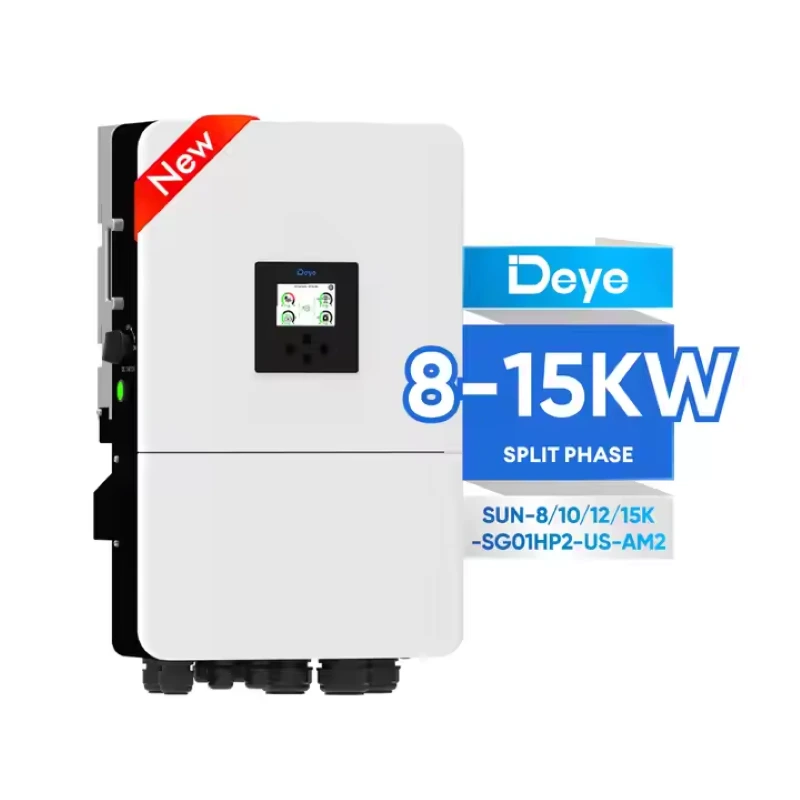 Deye Hybrid Inverter SUN-8/10/12/15K-SG01HP2-US-AM2 8-15kW Split Phase 2 MPPT HV Battery Supported 1