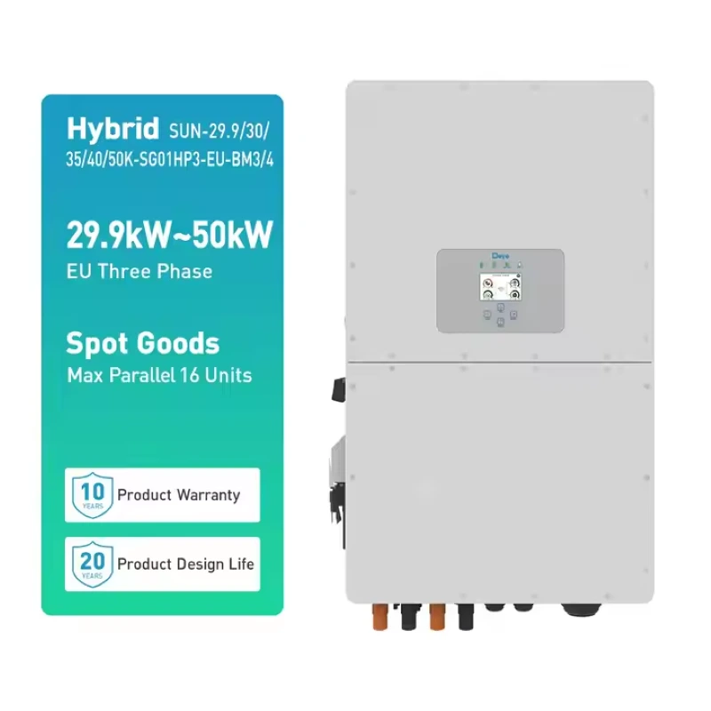 Ningbo Deye Sun-29.9/30/35K-SG01HP3-EU-BM3 SUN-40/50K-SG01HP3-EU-BM4 inversor solar híbrido trifásico 1