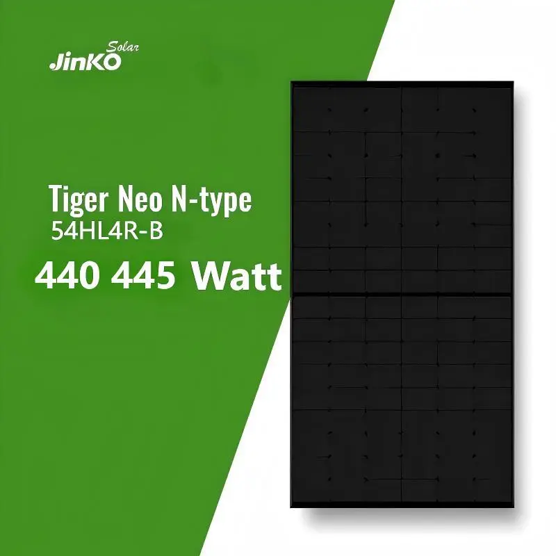Paneles solares Jinko 54HL4R-BDB bifaciales negros de 440 W y 445 W Tiger Neo tipo N, gran oferta en Europa 1