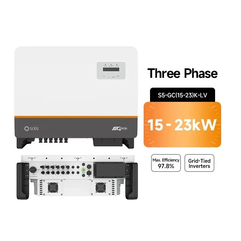 Onduleur solaire connecté au réseau à haut rendement Solis Smart S5-GC(15-23)K-LV 15kW 20kW 23kW Onduleur solaire connecté au réseau triphasé avec RSS 1