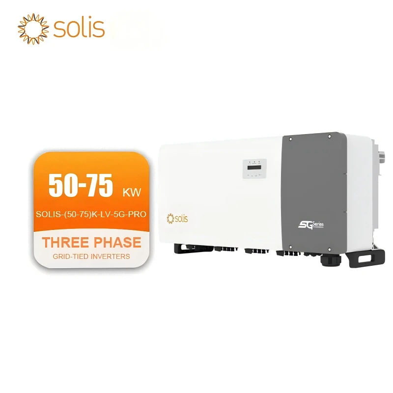 Inversores Solis Grid-Tied Baixa Tensão 50kw 60kw 75kw Trifásico 220V Inversores de Armazenamento de Energia Solar Solis-(50-75)K-LV-5G-PRO 1