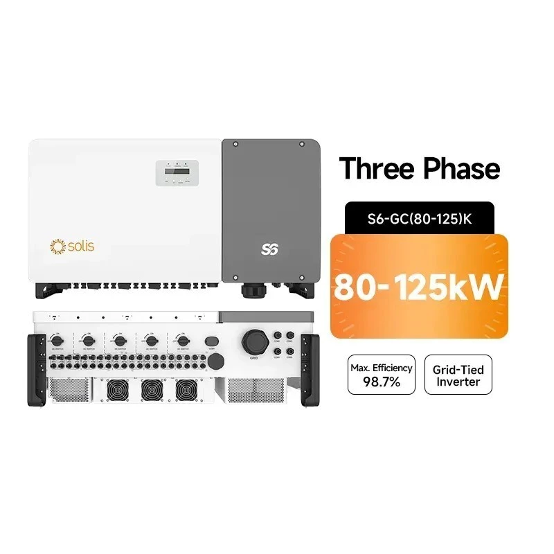 Inversor de energía fotovoltaica conectado a la red doméstica Solis 80kW, 100kW, 110kW, 125kW S6-GC (80-125)K 380V, 400V 1