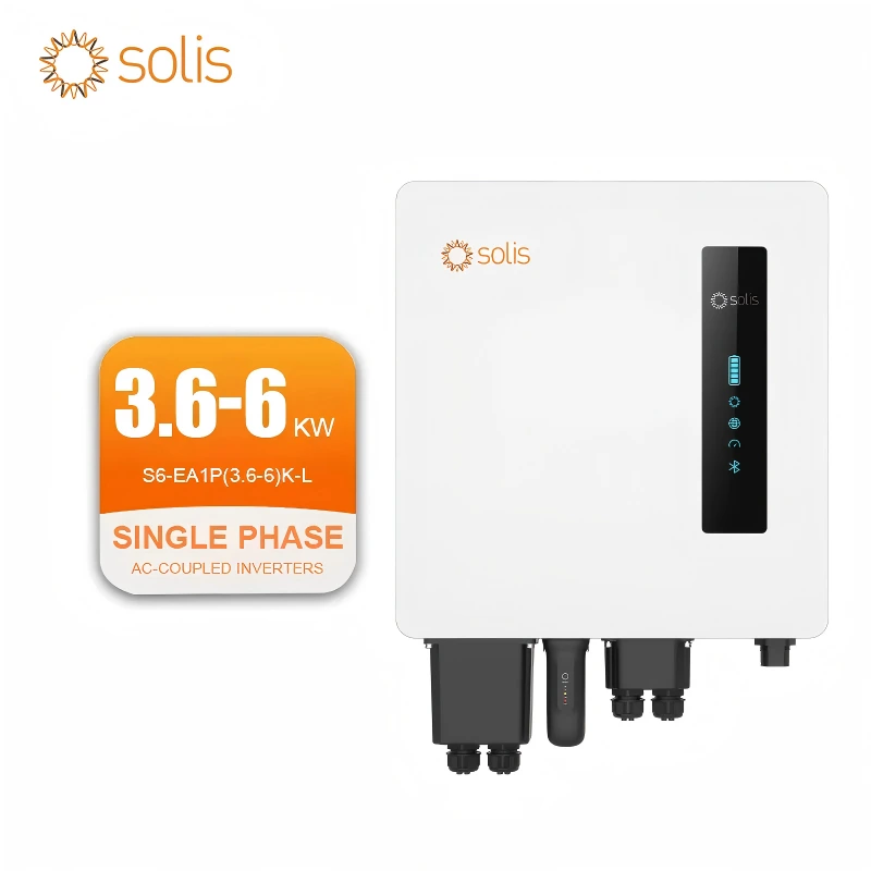Solis S6-EA1P(3.6-6)KL 3.6kw 4.6kw 5kw 6kw inverter solare per accumulo di energia fotovoltaica Inverter con prezzi scontati 1