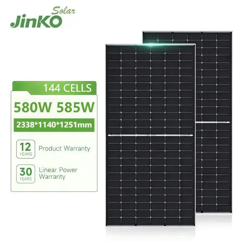 Stock 580W 585W Jinko Tiger Neo Bifacial Dual Class N-type 72HL4-BDV Solar Panel Pv Module 1