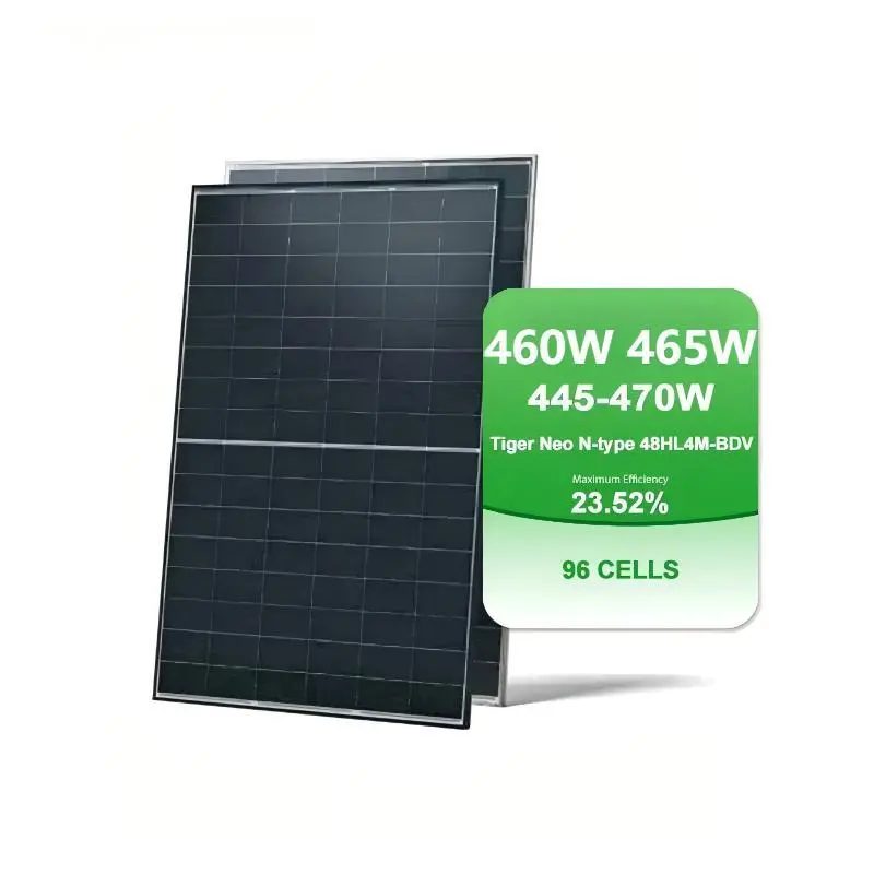 Panel solar Jinko de grado A, 460 W, 465 W y 470 W, módulo solar Tiger Neo tipo N 48HL4M-BDV, completamente negro. 1
