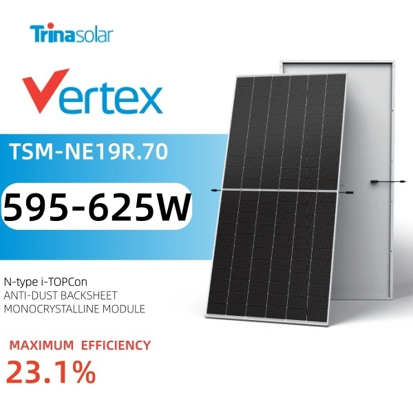Painel solar de vidro duplo monocristalino Trina Solar Vertex N TSM-NE19R 625W ANTI-POEIRA 1