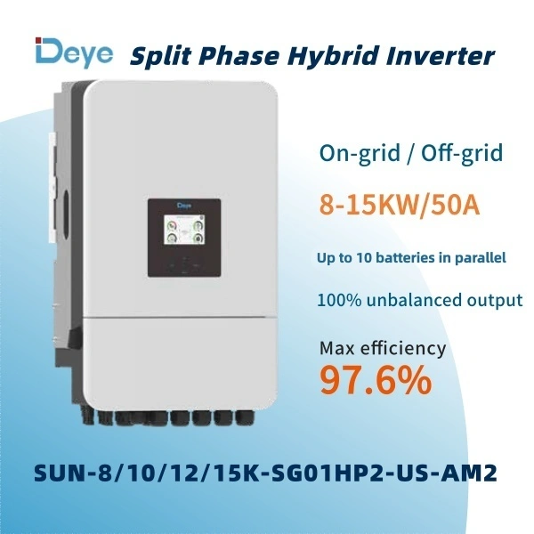 Deye SUN-8/10/12/15K-SG01HP2-US-AM2 8-15kW Split Phase Hybrid Solar Inverter 1