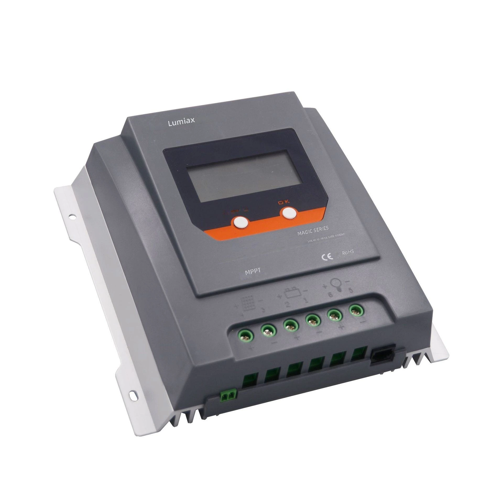 کنترل‌کننده شارژ خورشیدی MT1050 و MT1550 MPPT، 10A/15A 12V، حداکثر راندمان ردیابی > 99.9%. نمایشگر LCD داخلی، اختیاری RS485 Modbus، IP32 برای سیستم برق خورشیدی مستقل از شبکه. 1