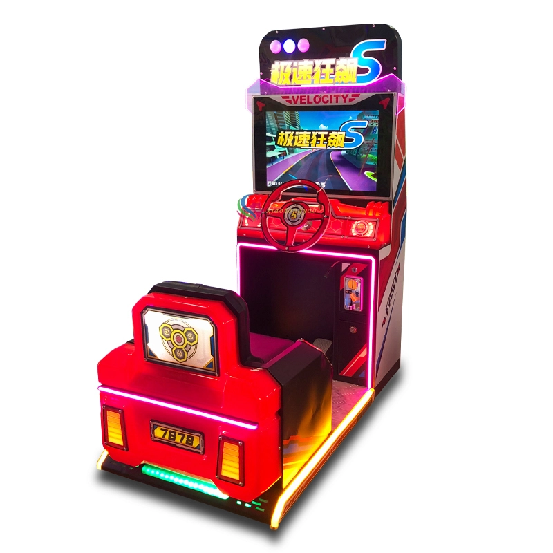 Divertissement intérieur Simulateur pour enfants à pièces de monnaie Conduite de voiture de course Arcade Machine de jeu de course vidéo électrique pour enfants 1