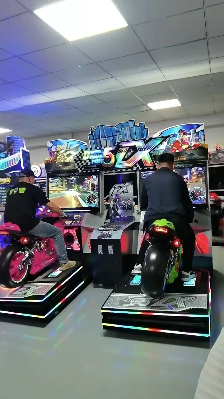 Game center entertainment arcade, coin operated two person motorcycle driving simulator 1