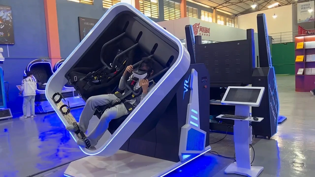 VR 360 degree rotating chair, 9DVR simulator, 2-seater VR movie game roller coaster simulator 1