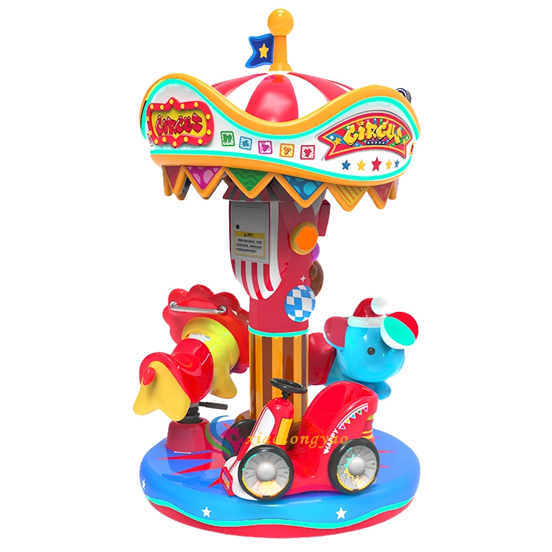 Circus Three Person Mini Carousel Cute Animal Theme, Three People Riding Together to Unlock Childhood Fun Time 1