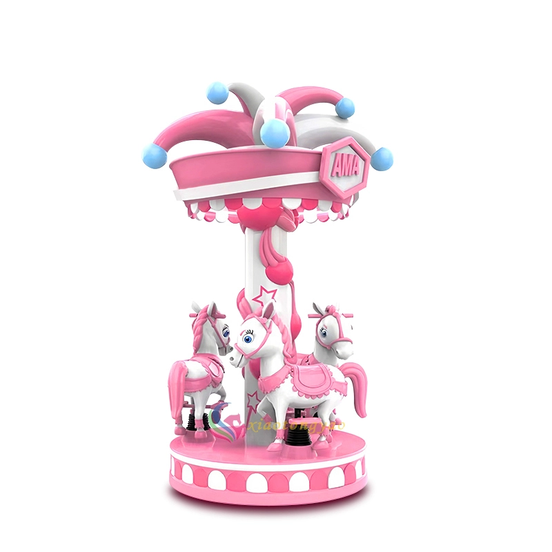 ม้าหมุนขนาดเล็กสำหรับสามคน สีชมพู 1