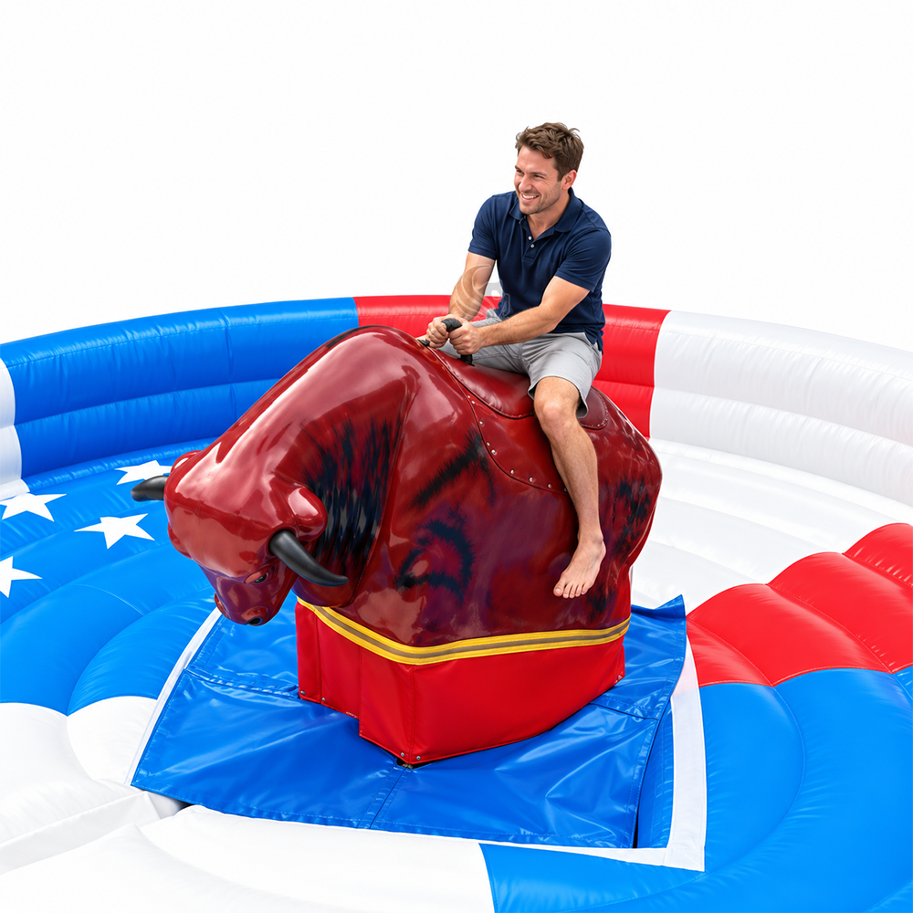 Mechanical Bull Ride with Inflatable Arena — Commercial Rodeo Simulator 2