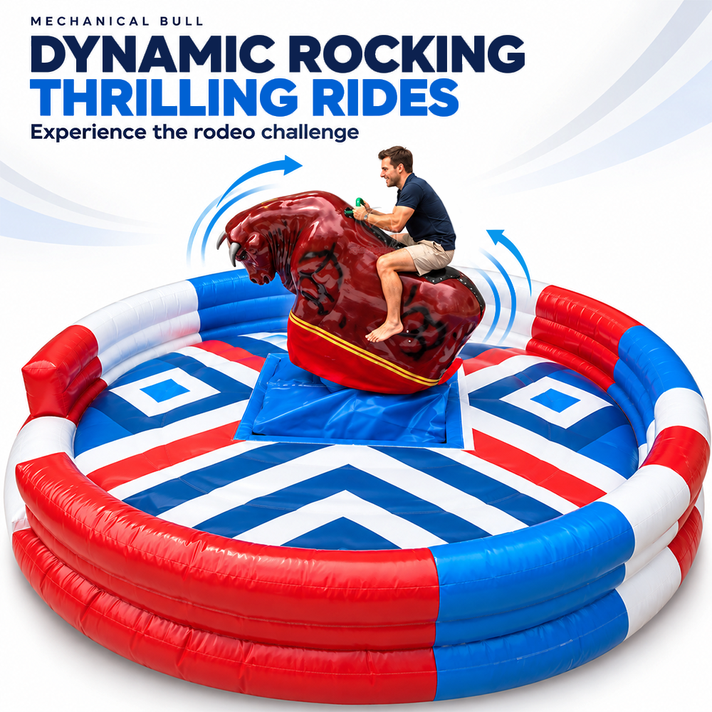 Mechanical Bull Ride with Inflatable Arena — Commercial Rodeo Simulator 1