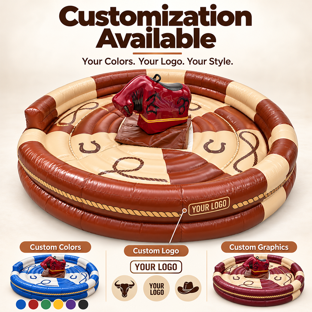 Mechanical Bull Ride with Inflatable Arena — Commercial Rodeo Simulator 6