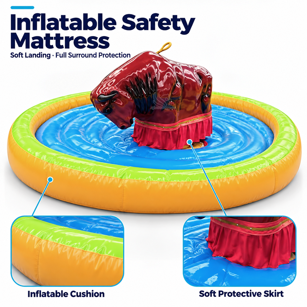 Mechanical Bull Ride with Inflatable Arena — Commercial Rodeo Simulator 4