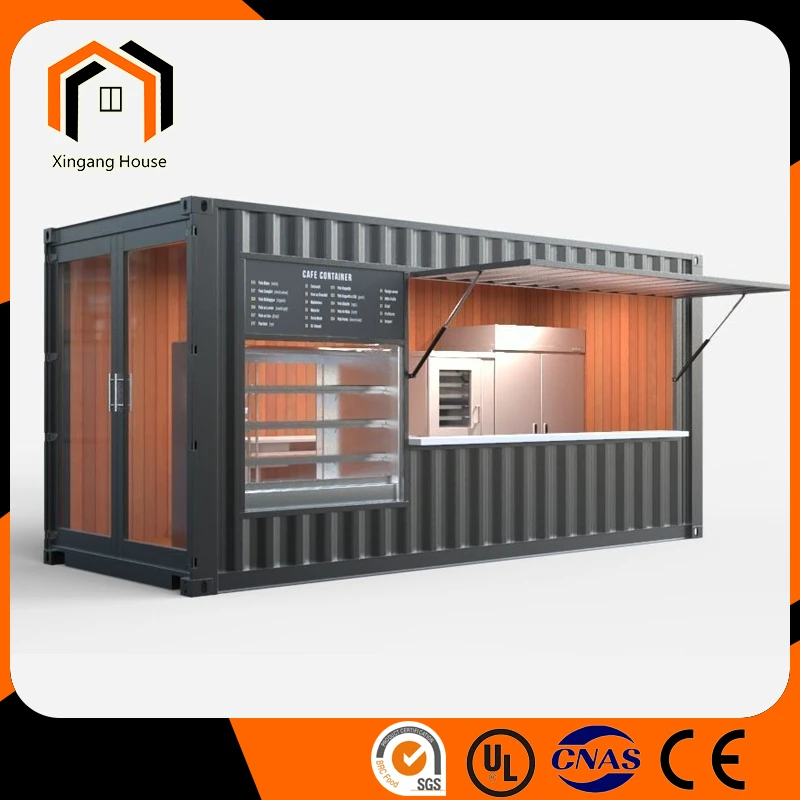 Uso modular del café de la cafetería los 40FT los 20FT del contenedor de envío de la casa prefabricada de lujo 1