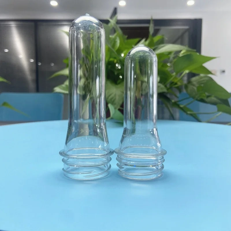 Gran oferta de soluciones de preformas, prebotella transparente para mascotas, 28mm, 38mm, tamaño de cuello fino, preformas de plástico para mascotas para botella de agua mineral 1
