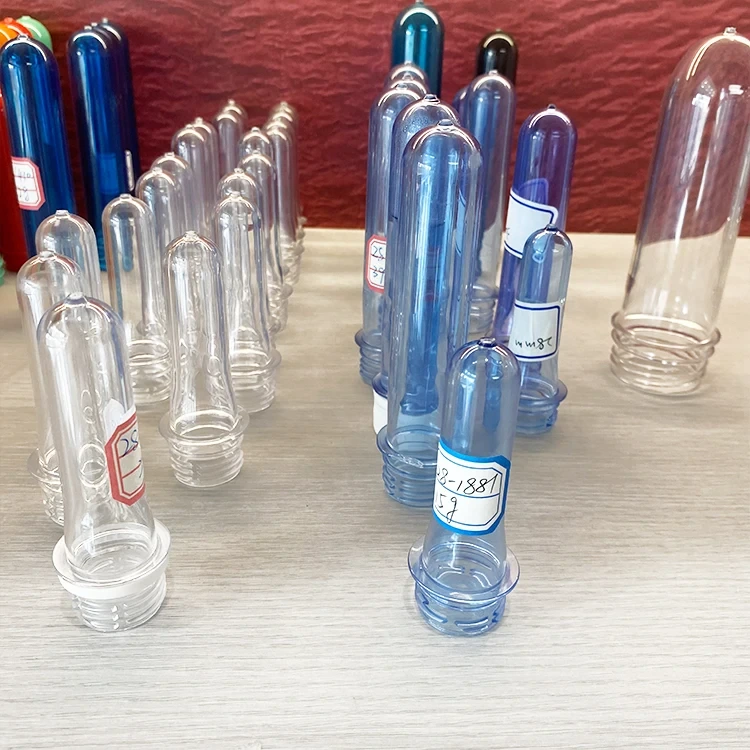 Préforme de bouteille PET 28/410 40/410 personnalisée de haute qualité, 13g-800g 28mm 30mm 38mm 46mm 48mm, bouteille d'eau gazeuse en plastique, préforme Pet 1