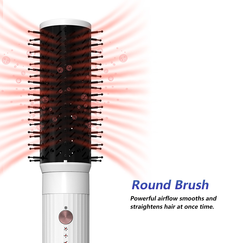Hot Air Hair Brush Straightener 10.5W Motor 100℃ Dryer 220℃ Straightener F8117 5