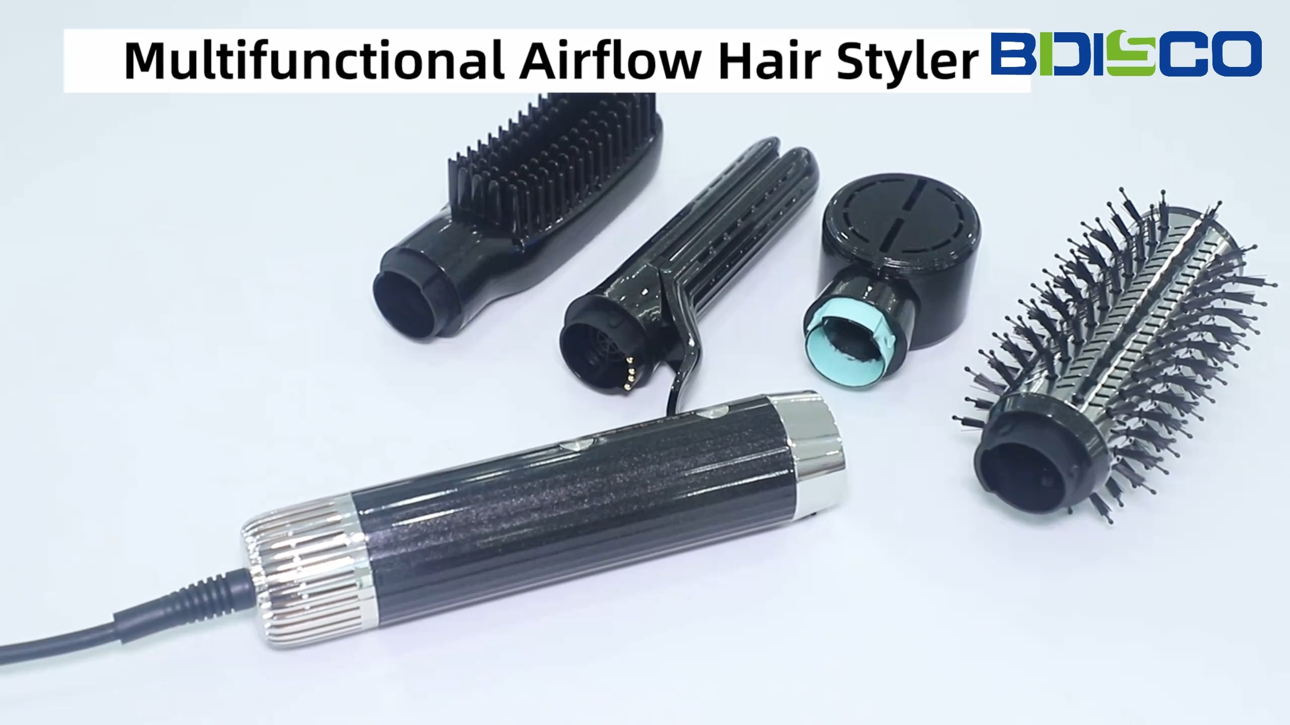 Hot Air Hair Brush Straightener 10.5W Motor 100℃ Dryer 220℃ Straightener F8117 1