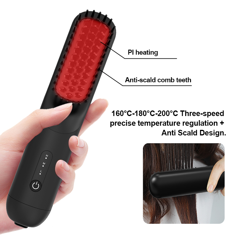Ionic Hair Straightener Comb 3 Temperature 160-200℃ Safety Lock 38W C516 5
