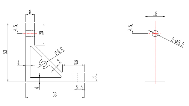 90° aluminum profile connector 2