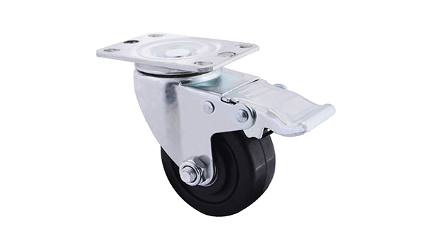Flat Swivel Castor Wheel With Brake