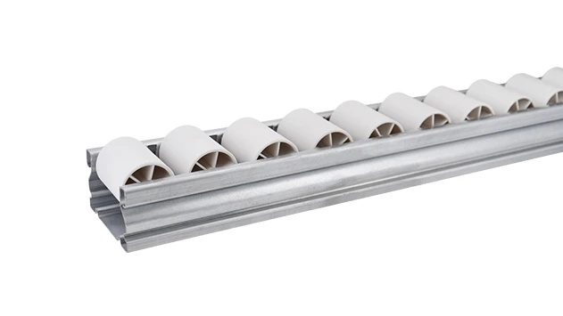 Carril de rodillos de acero 60 blanco 1