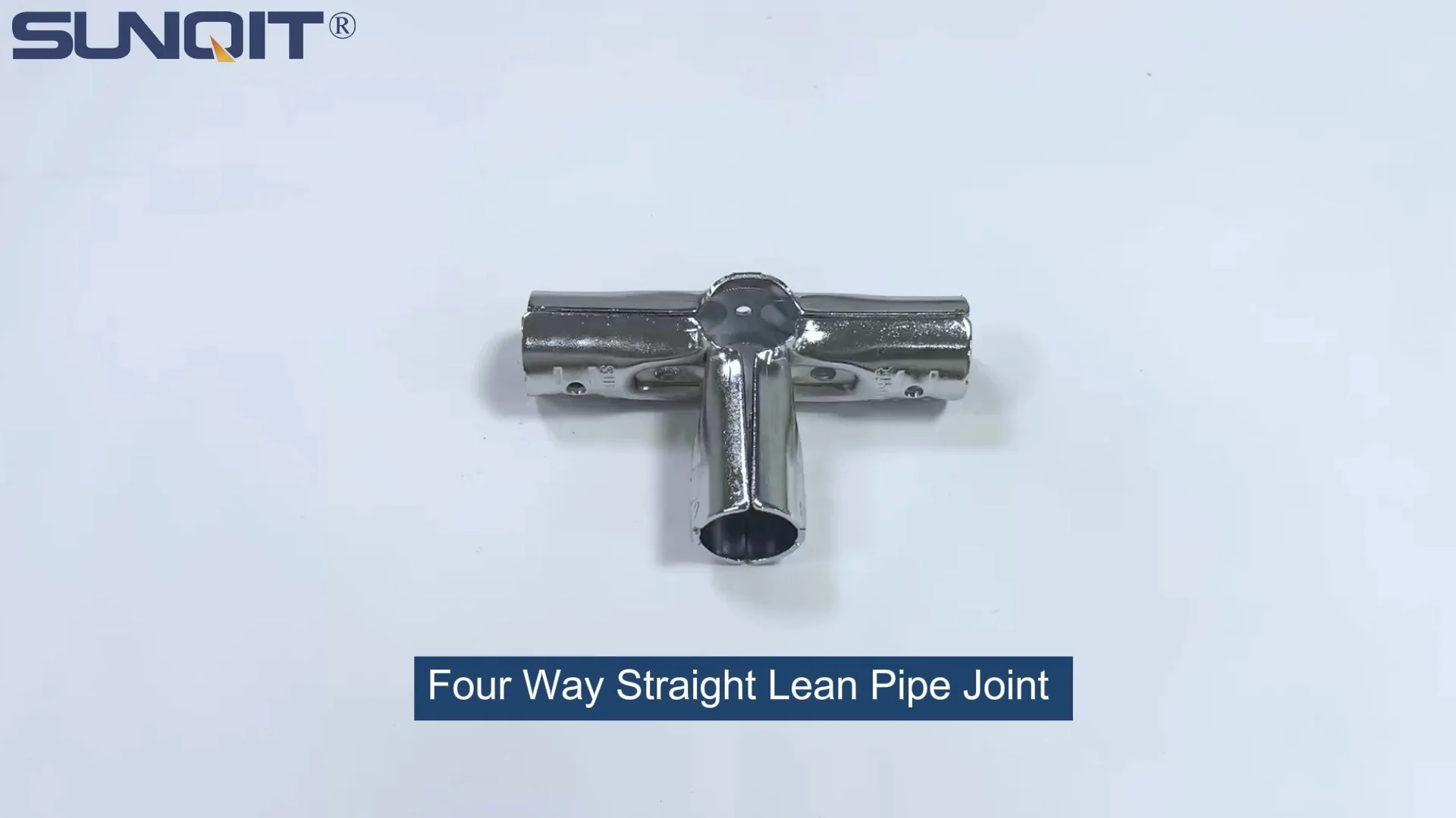 Four way straight lean pipe joint Chrome 1