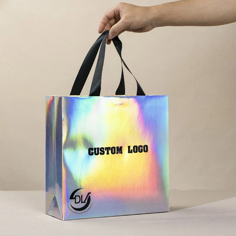 Wholesale customized size print logo fancy paper bag special day wedding personalised gift bag with handle 1