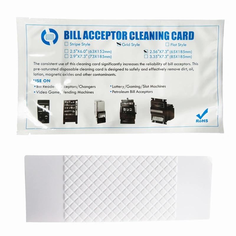 Bill Validator Cleaning Card Grid Style Series Flocked Cleaning Card 1