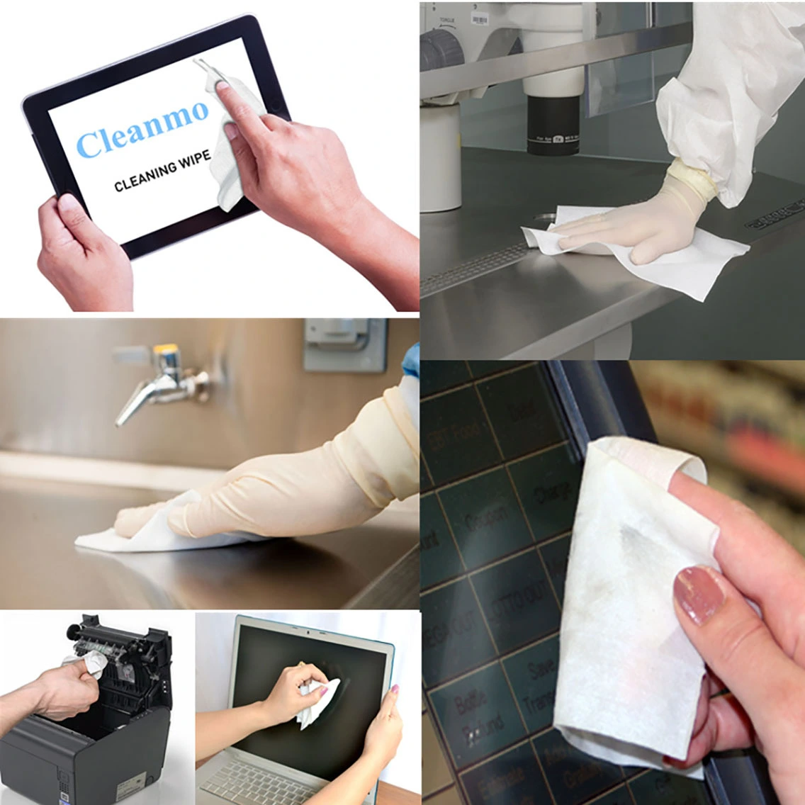 Cleanmo 60% Polyester printhead cleaning wipes supplier for Check Scanners 8