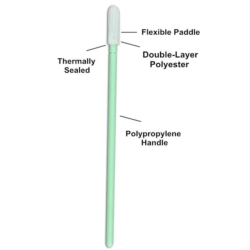 Cleanmo polypropylene handle polyester cleanroom swabs factory for optical sensors 4