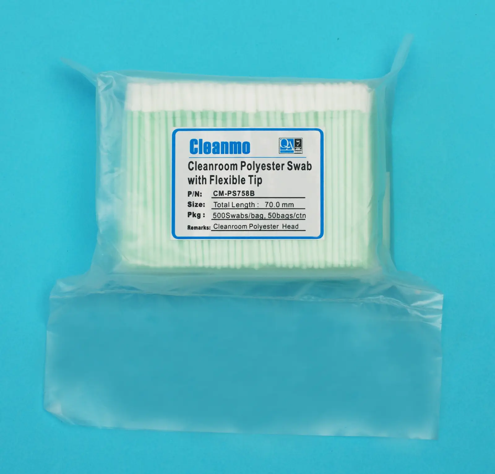 Cleanmo polypropylene handle polyester cleanroom swabs factory for optical sensors 7