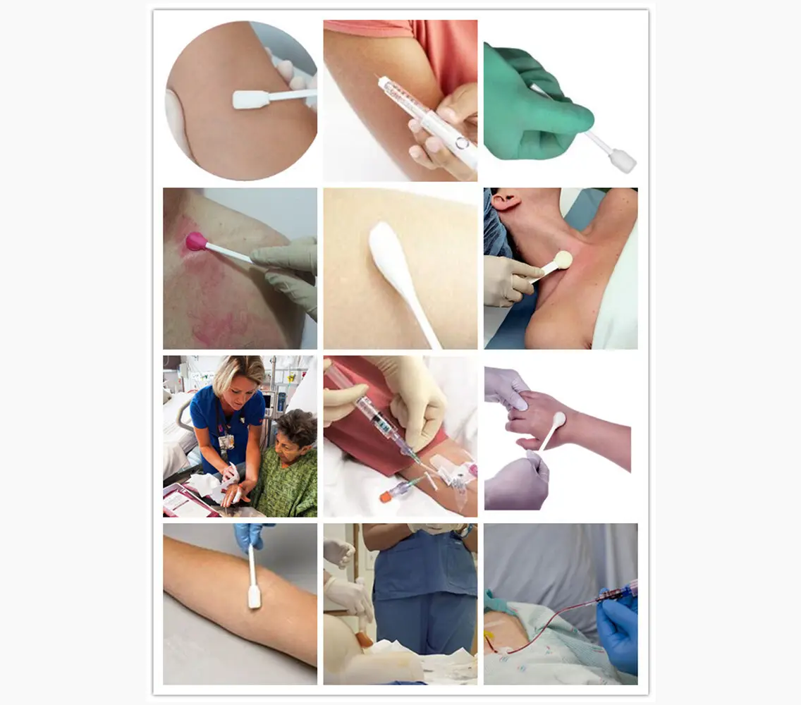 Cleanmo Polypropylene handle with 2% chlorhexidine gluconate applicator swabs factory price for Dialysis procedures 8