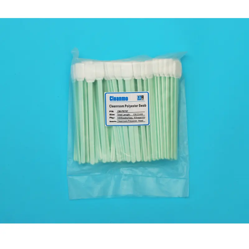 Cleanmo double-layer knitted polyester polyester cleanroom swabs factory for general purpose cleaning 6