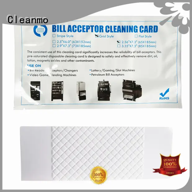 Quality Cleanmo Brand bill acceptor cleaning card grid solution 1