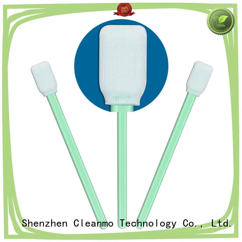 double-layer knitted polyester cleanroom swabs foam excellent chemical resistance for optical sensors Cleanmo 1