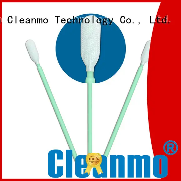 Cleanmo high quality knitted polyester swabs polypropylene handle for microscopes 1