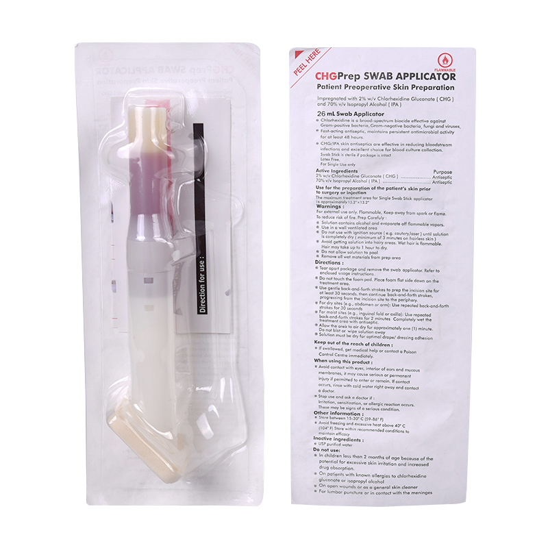 Cleanmo medical grade 100PPI open-cell polyurethane foam 2%CHG/70% IPA applicators wholesale for surgical site cleansing after suturing 3