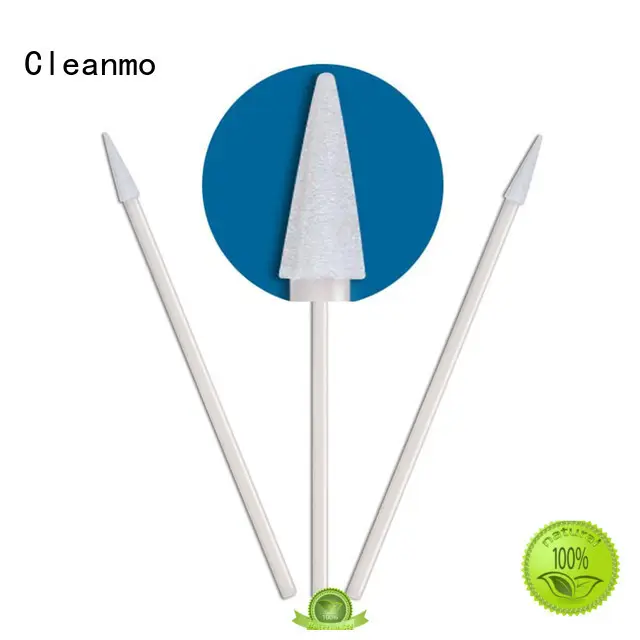 Cleanmo high quality lint free foam swabs green handle for general purpose cleaning 1