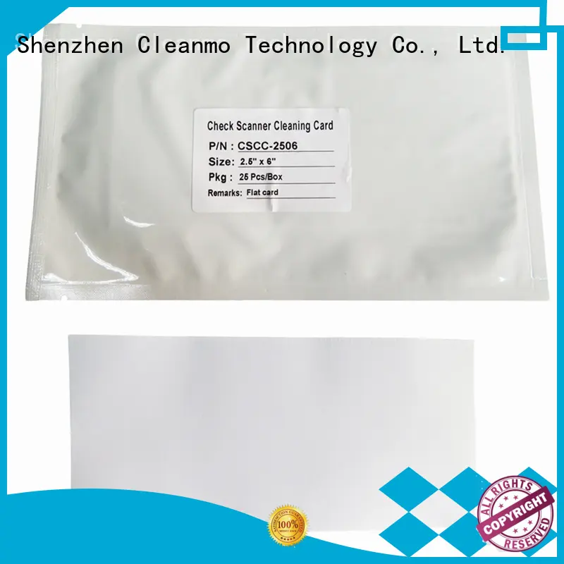 Cleanmo non woven fabric check reader cleaning card manufacturer for Digital Check TellerScan 1