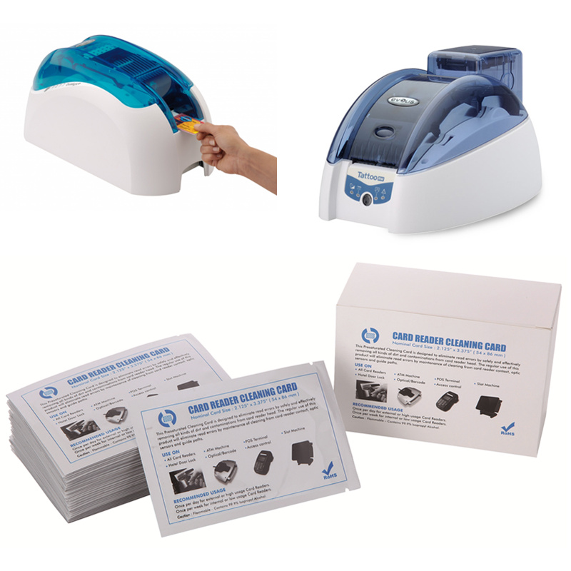 Cleanmo quick printer cleaning supplies factory price for Evolis printer 6