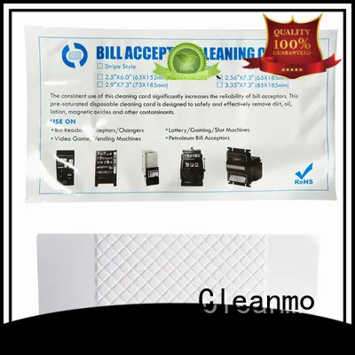 Cleanmo flocked fabric atm cleaning cards manufacturer for dollar bill readers 1