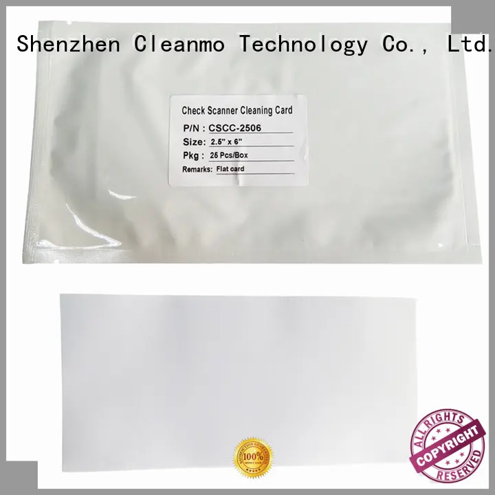 Cleanmo check scanner cleaning cards factory for Digital Check TellerScan 1